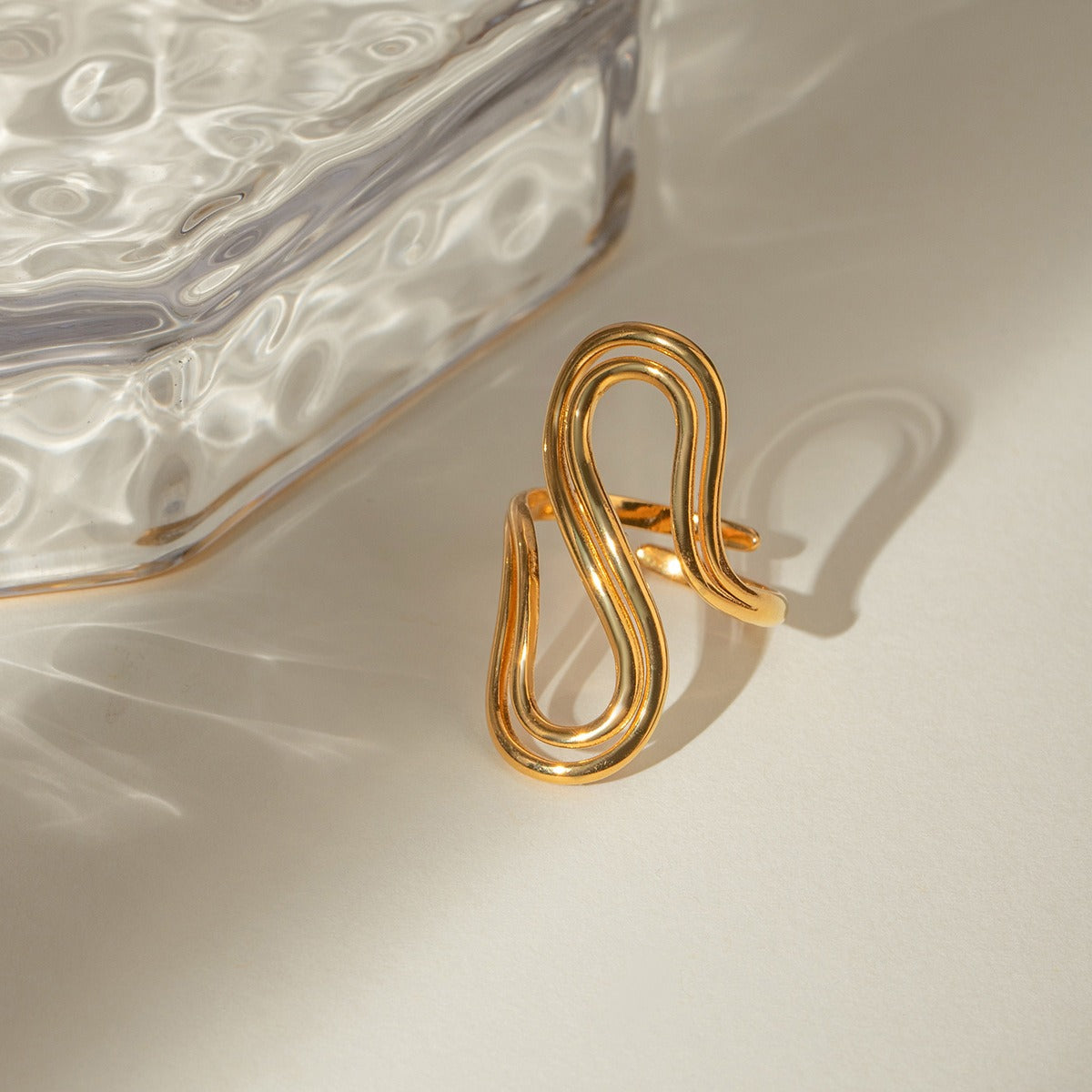 Stainless Steel S-Curve Open Ring - alternate view