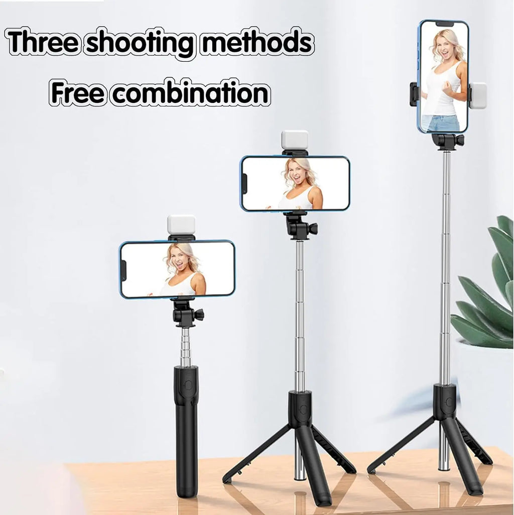 Selfie Stick with Fill Light & Wireless Remote - detail view