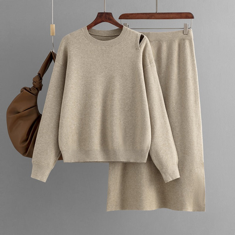 Knit Sweater & Skirt Casual Set