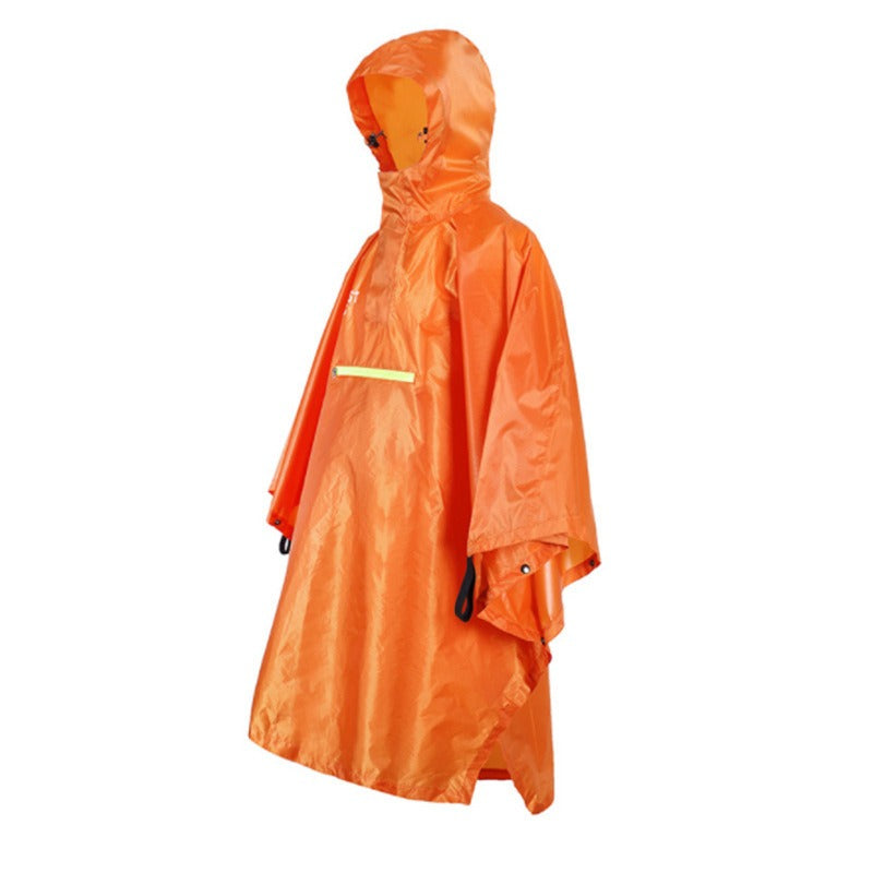 Lightweight Hooded Outdoor Rain Poncho - detail view