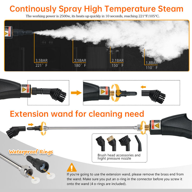 Portable High-Temp Steam Cleaner - alternate view