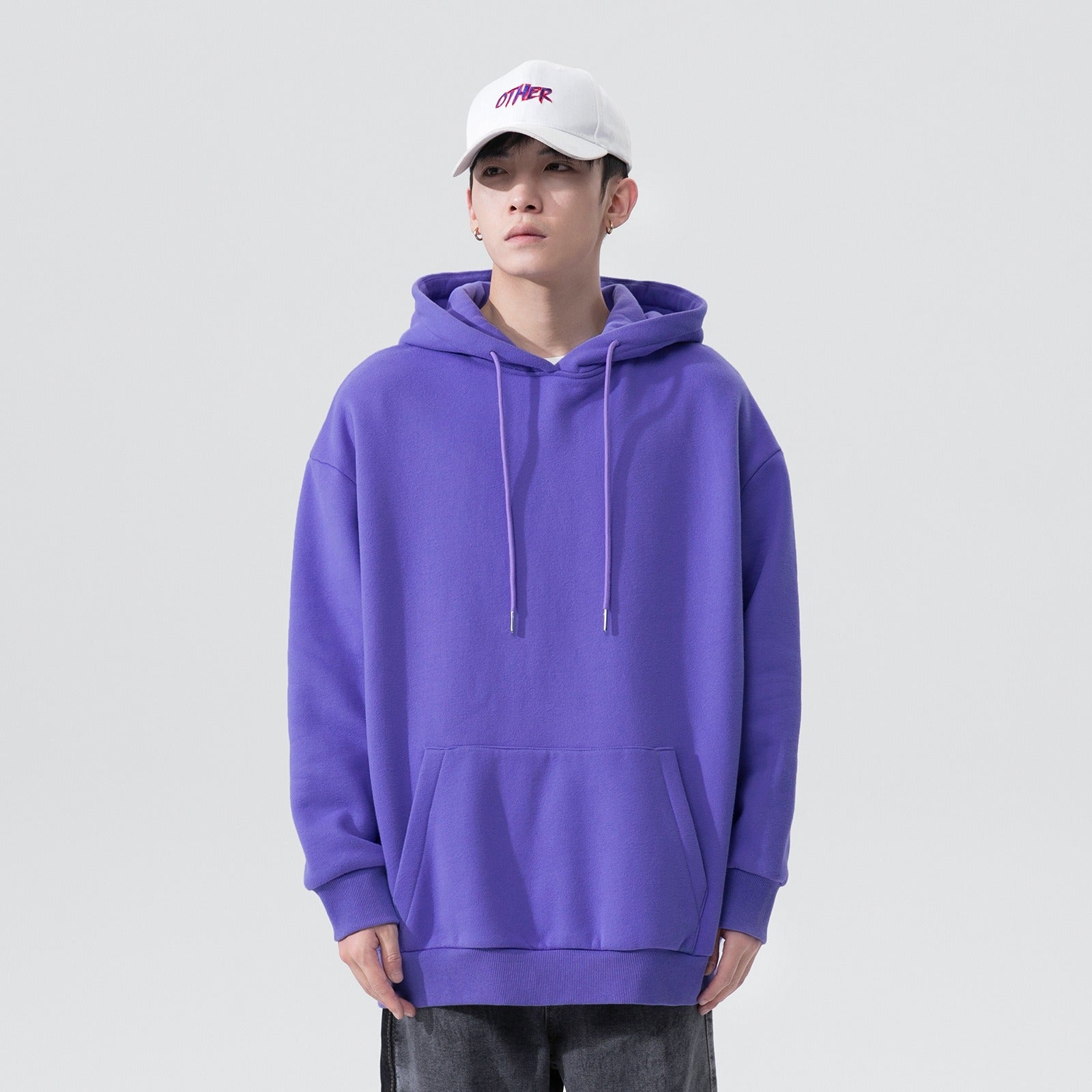 Men's Solid Color Pullover Hoodie