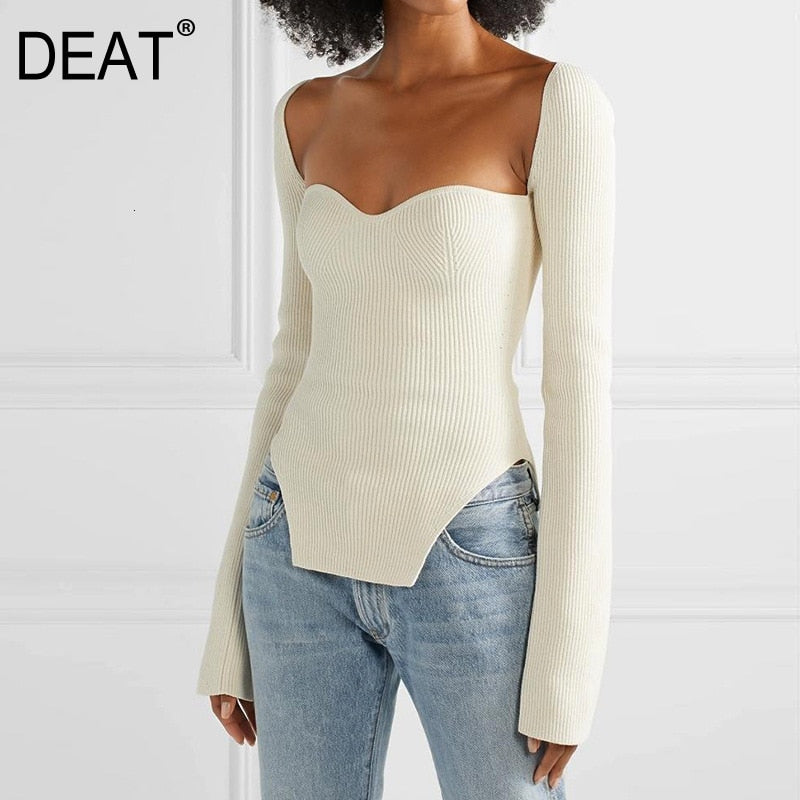 Square Collar Cashmere Sweater