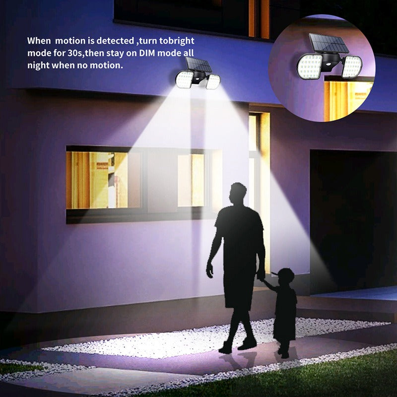Solar Motion-Sensor Garden Wall Light - detail view