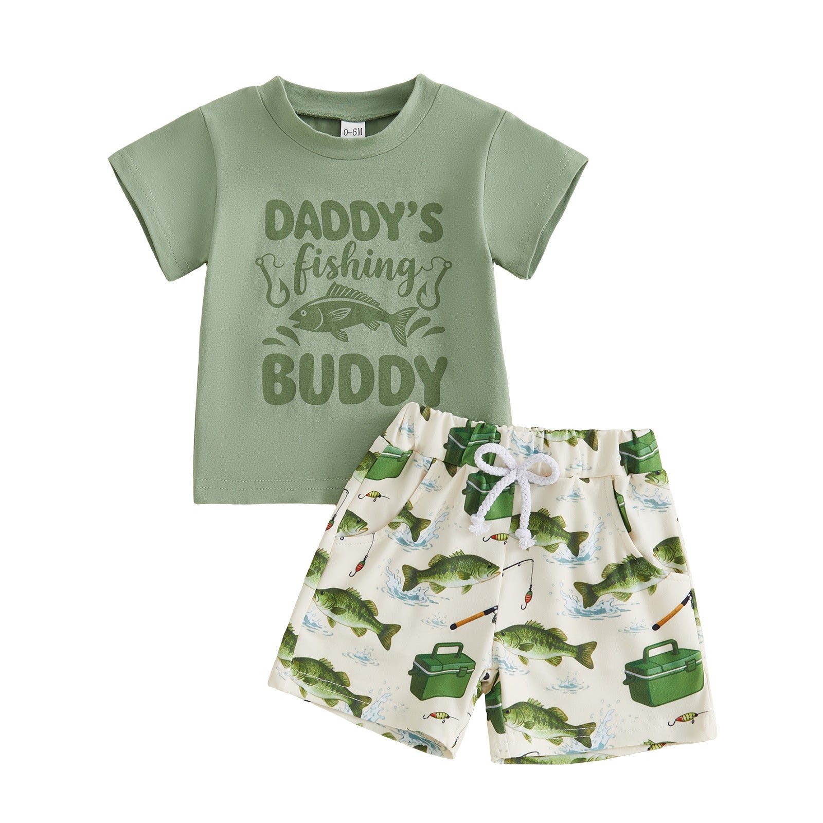Boys' Fishing Theme Two-Piece Set - detail view