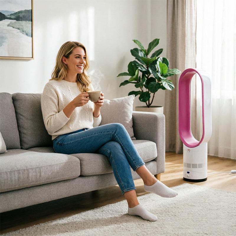 2025 New 16" Bladeless Tower Fan with Remote | Quiet Floor Fan for Home