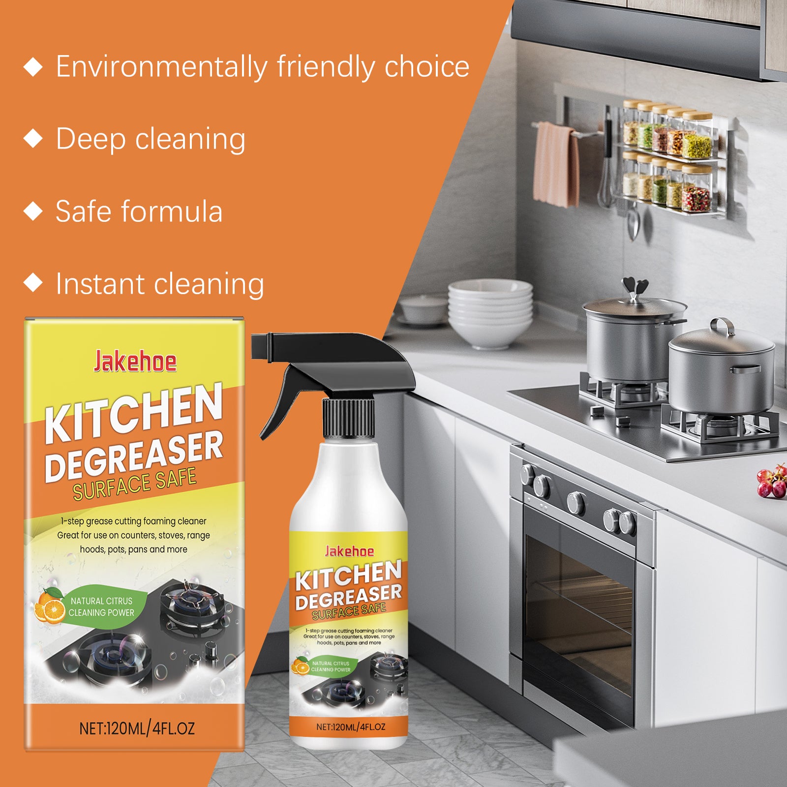 Heavy-Duty Kitchen Oil Foam Cleaner - detail view