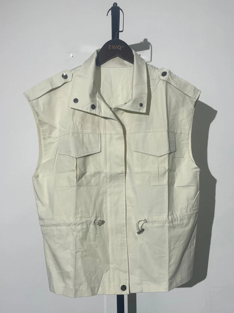 Women's Pocket Utility Vest Jacket