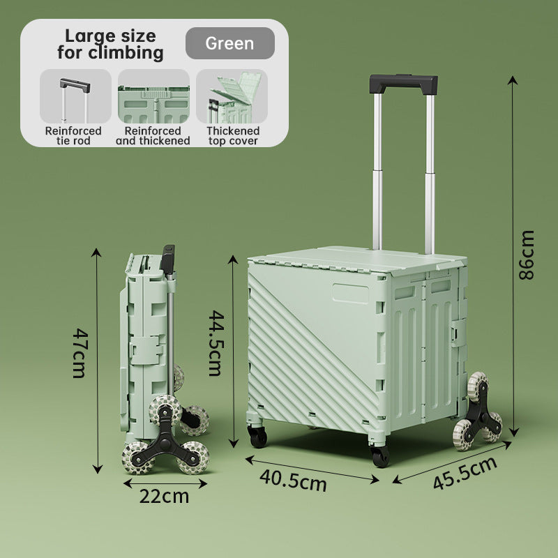 Folding Utility Cart with Lid | Rolling Storage Wagon for Shopping, Travel & Outdoors