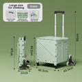 Folding Utility Cart with Lid | Rolling Storage Wagon for Shopping, Travel & Outdoors