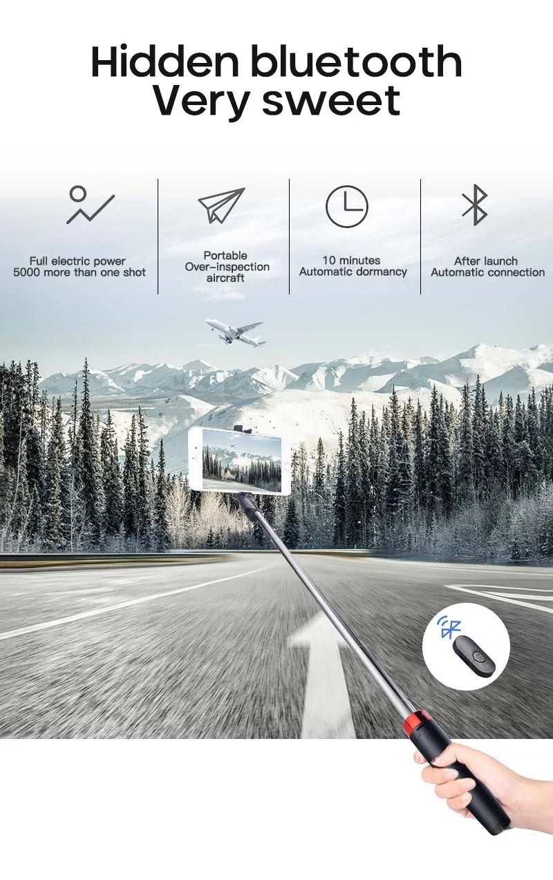 3-in-1 Bluetooth Selfie Stick Tripod - detail view