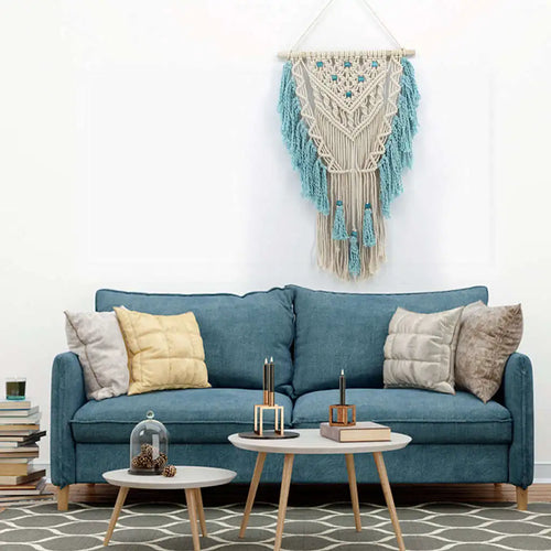 Bohemian Macrame Wall Hanging Tapestry - alternate view