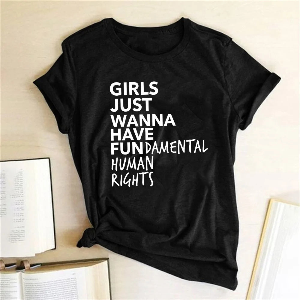 Girl Power Letter Print T-Shirt