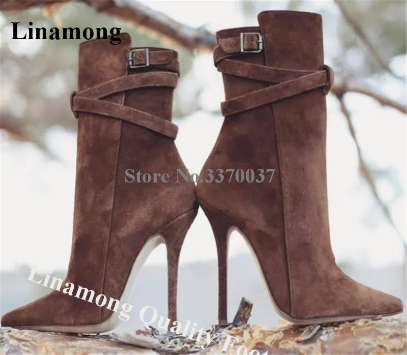 Women's Suede Stiletto Ankle Booties