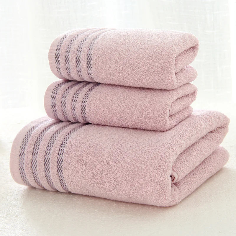 Striped Cotton 3-Piece Towel Set - alternate view