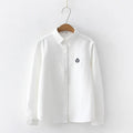 Embroidered Cotton Long-Sleeve Blouse