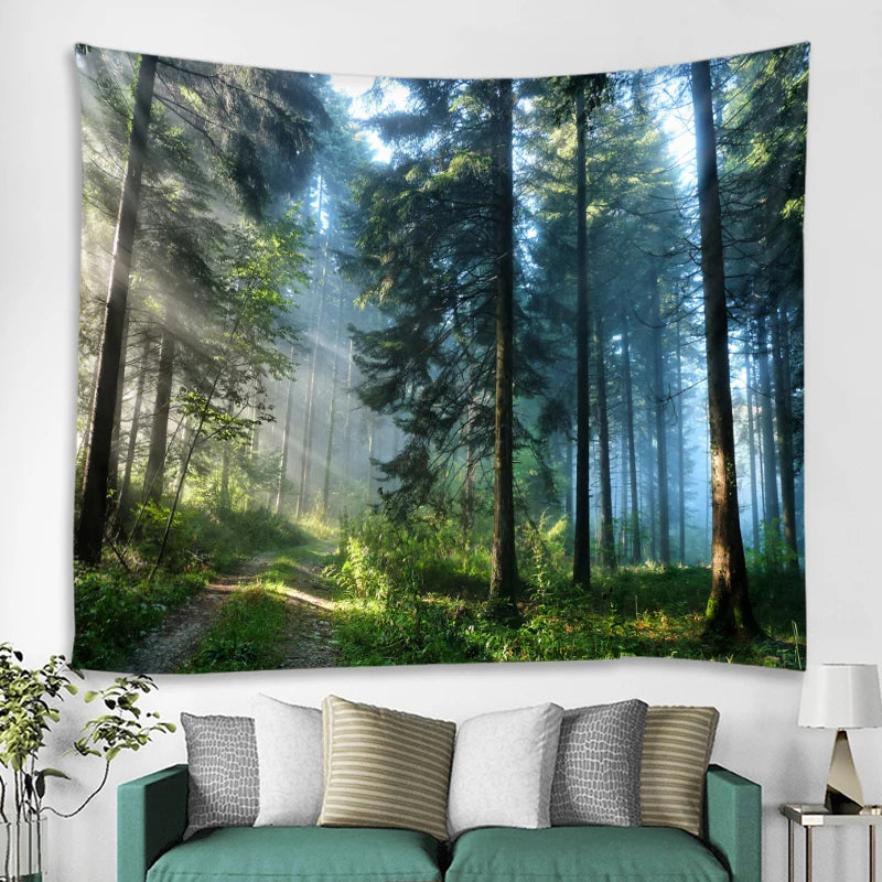 Natural Forest Print Wall Tapestry