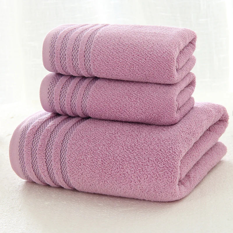 Striped Cotton 3-Piece Towel Set - detail view