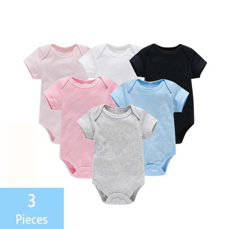 Newborn 3-Piece Cotton Bodysuit Set