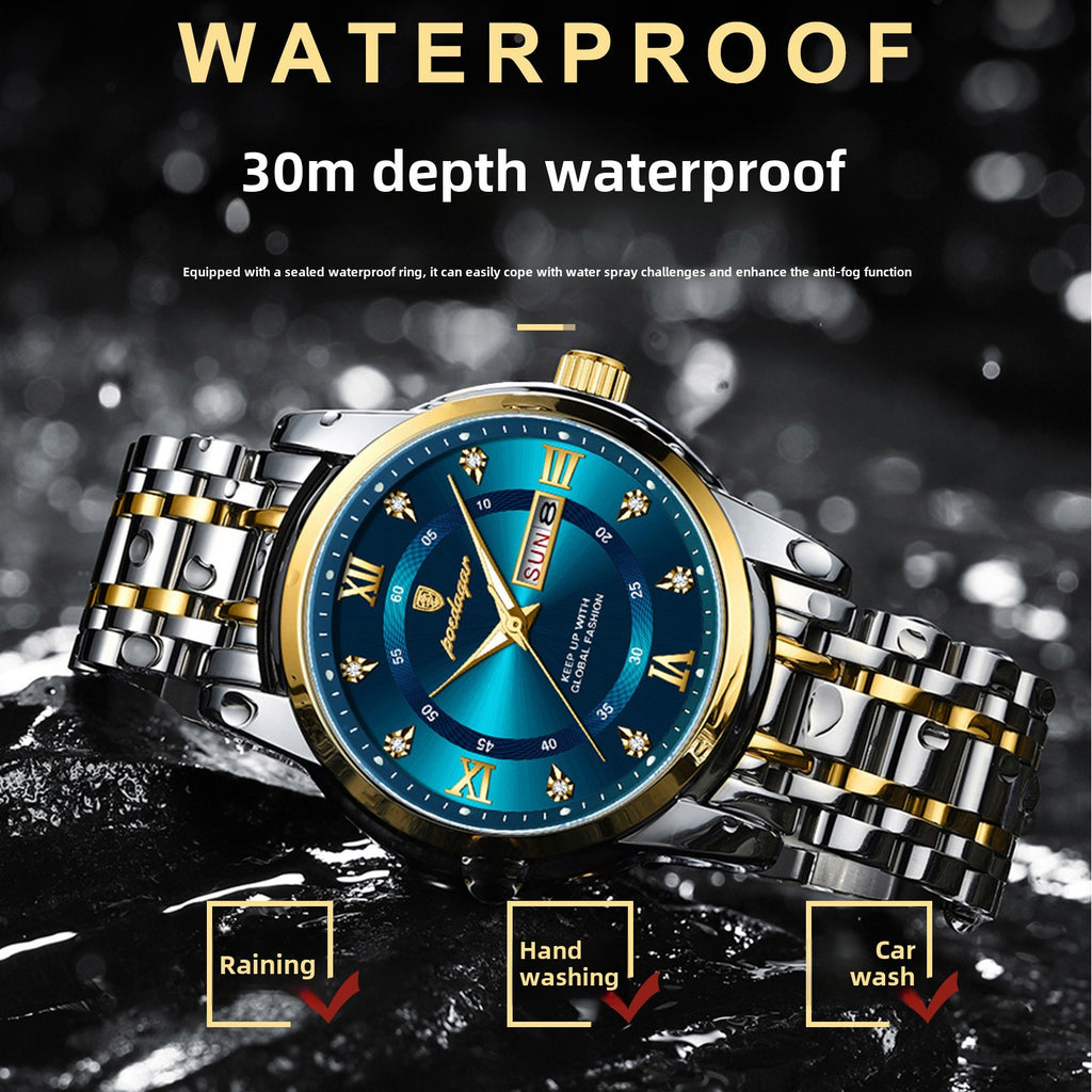 Dual Calendar Luminous Quartz Watch - detail view