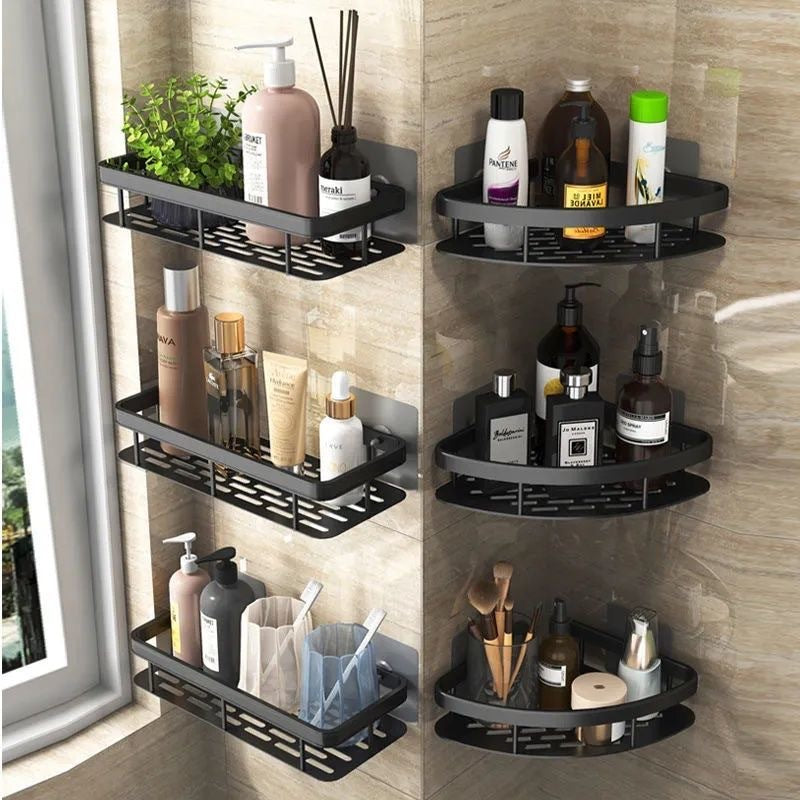 No-Drill Rectangular Bathroom Shelf