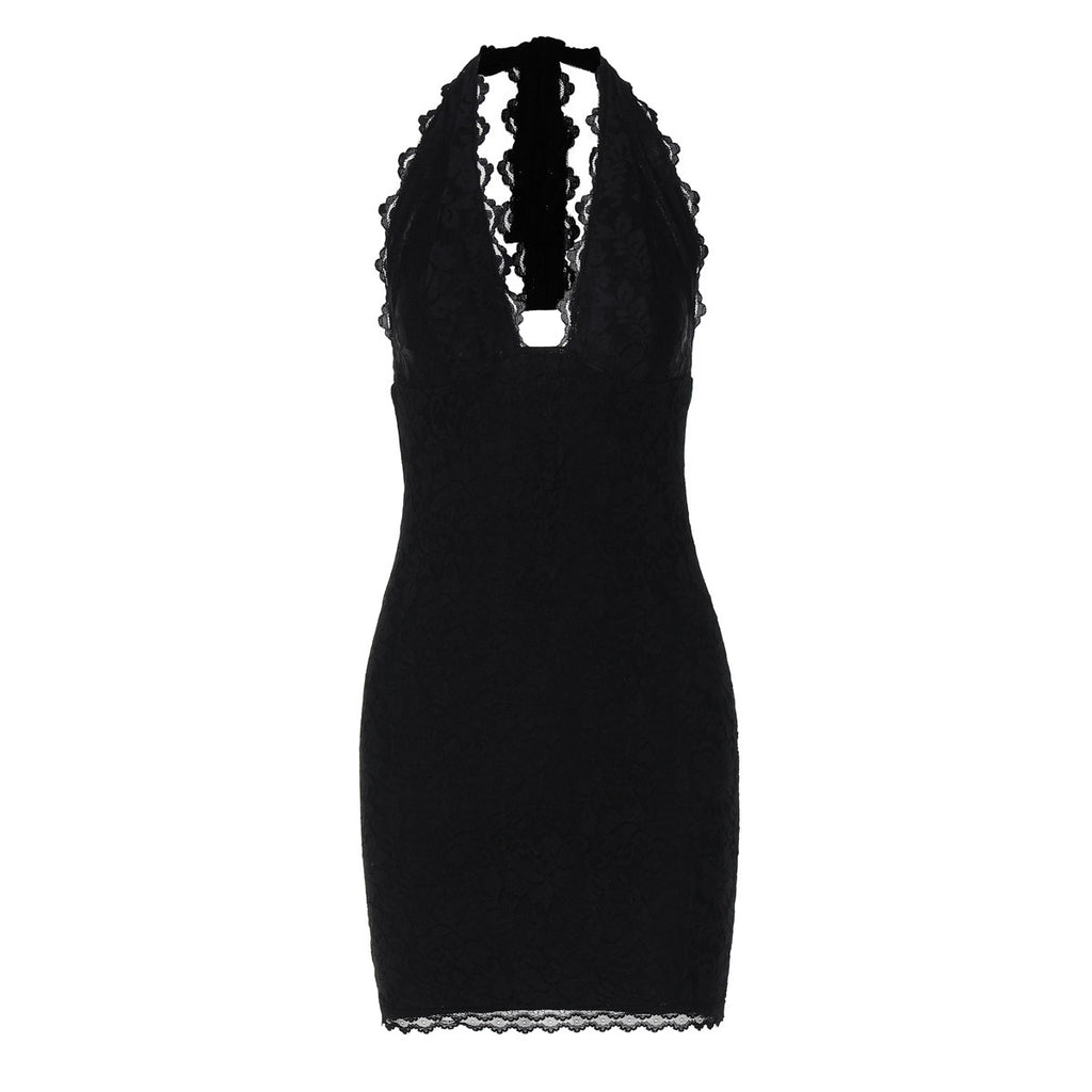 Halter Neck Lace Dress - detail view