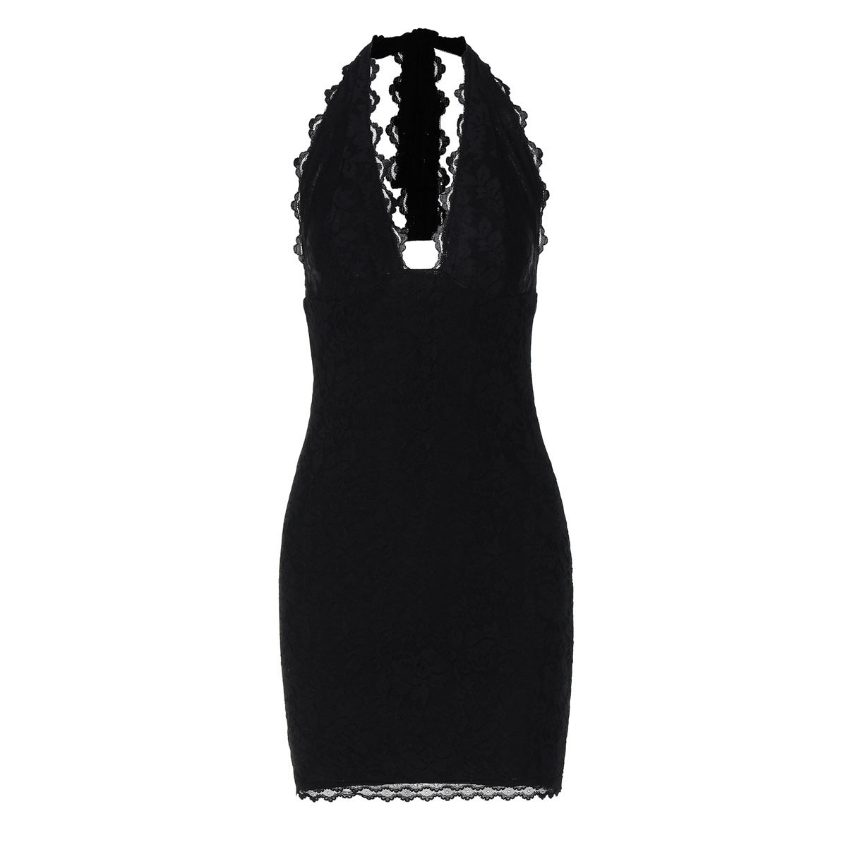 Halter Neck Lace Dress - detail view