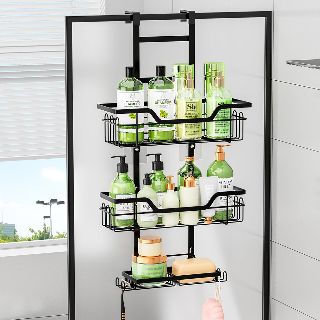 No-Drill Bathroom Storage Rack - detail view