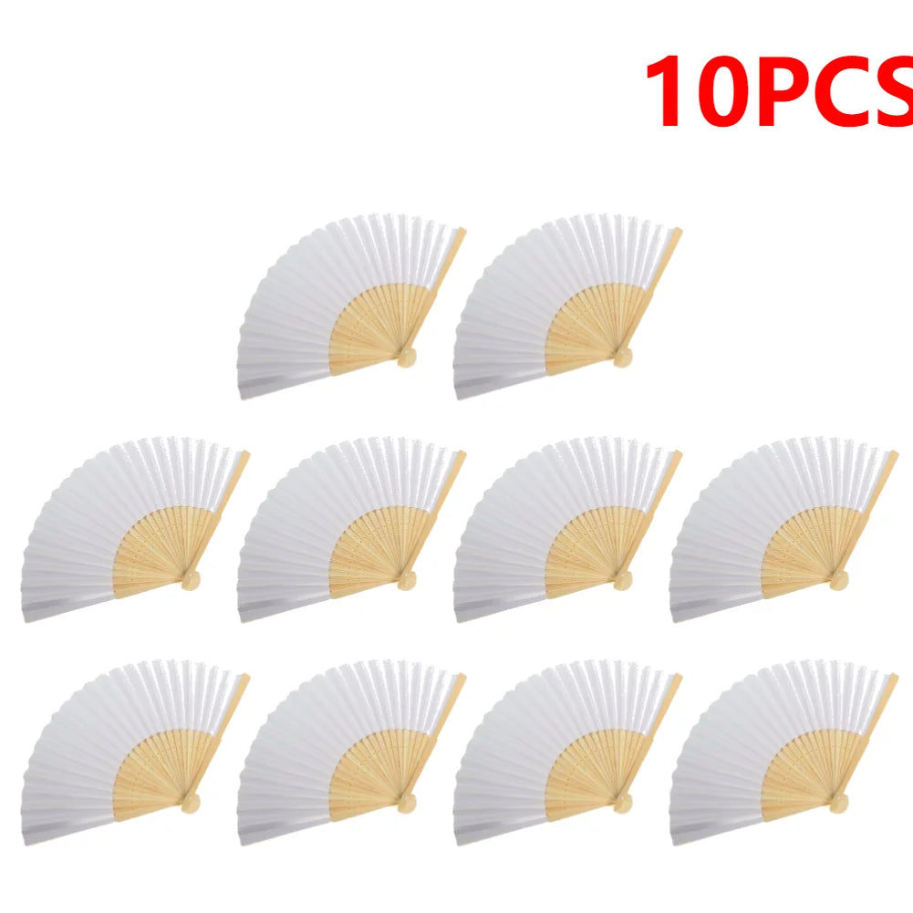 DIY Blank Paper Folding Fans