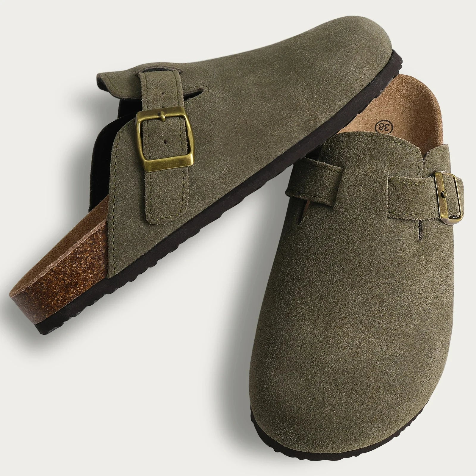 Cork Suede Mules Slippers