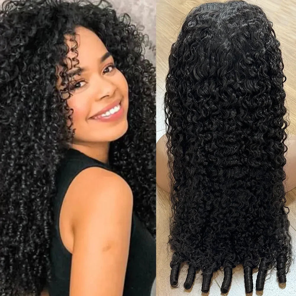 HD Lace Frontal Wig, Burmese Curly Human Hair - alternate view
