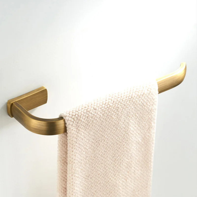 Antique Brass Bathroom Accessories Hardware Set Toilet Paper Roll Holder Bath Towel Rail Ring Wall Mounted Robe Coat Hook