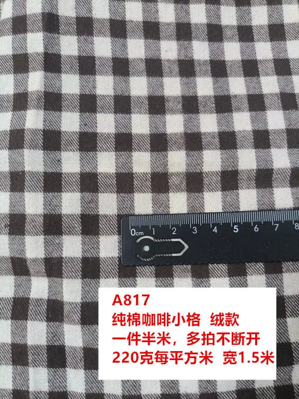 Cotton Twill Plaid Fabric by the Meter