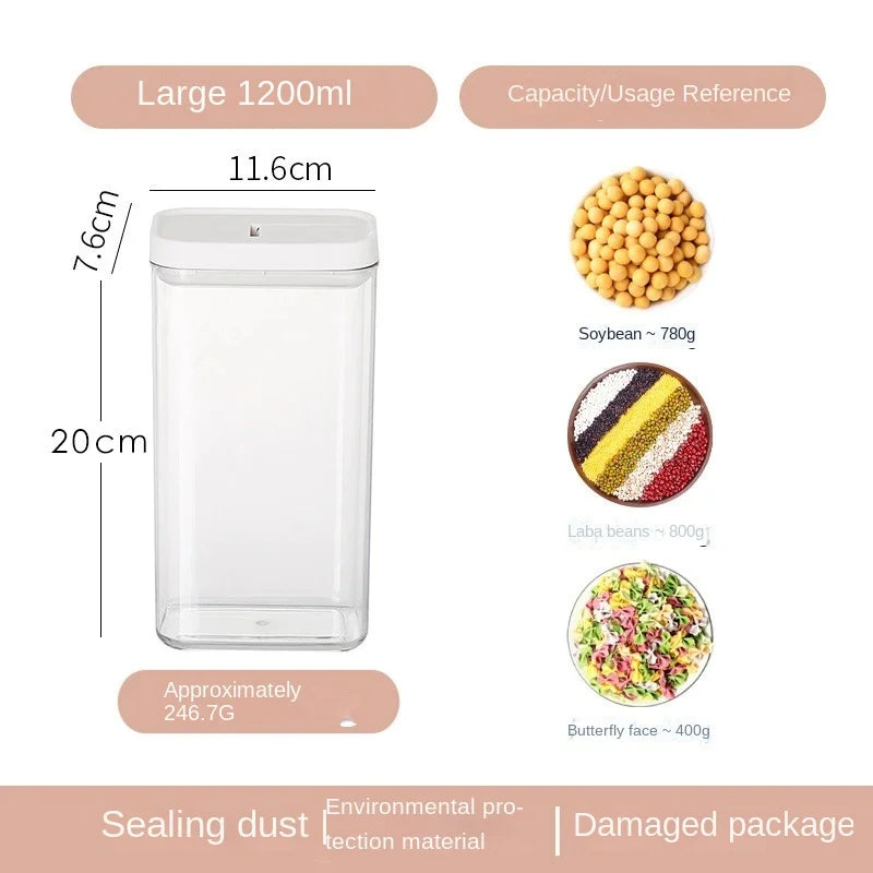 Airtight Kitchen Storage Jars with Scale Lines
