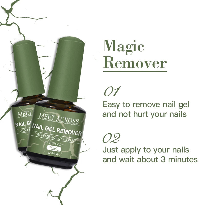 1/4bottle Nail Gel Remover Polish Soak-Off 3 Minutes Quickly & Easily Removes Gel Polish 0.5fl.Oz Professional Non-Irritating
