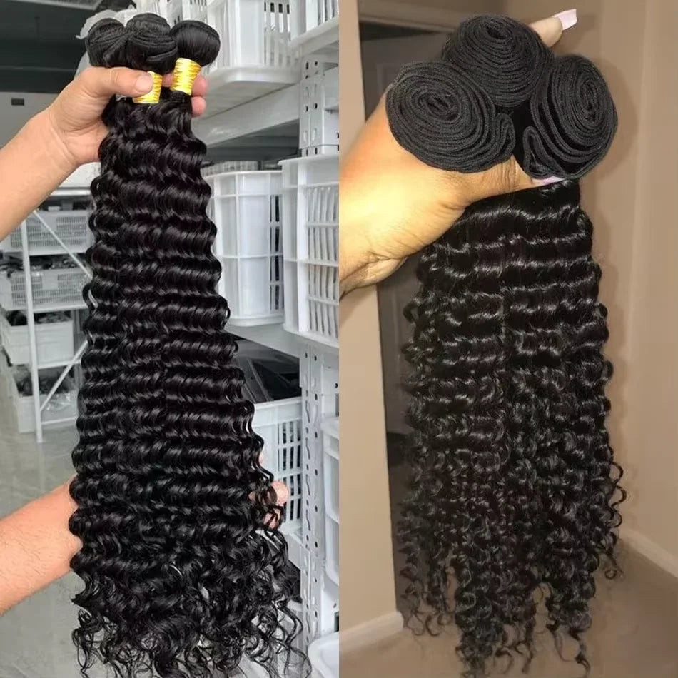 Deep Wave Human Hair Weave Bundles - alternate view