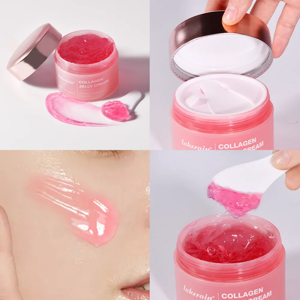Hydrating Collagen Jelly Facial Cream Niacinamide Hydrolyzed Collagen Soothing Firmness Long Lasting Moisturizer Daily Skincare