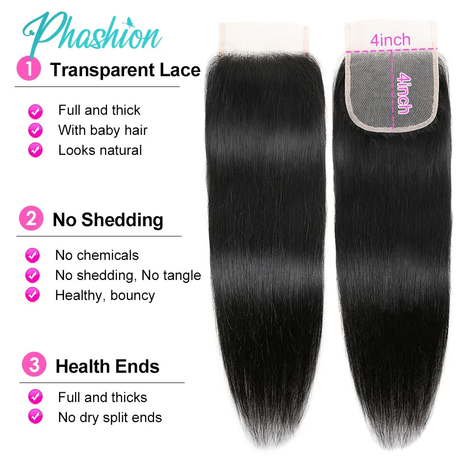 HD Lace Closure, Straight Human Hair - alternate view