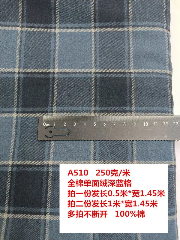 Cotton Twill Plaid Fabric by the Meter