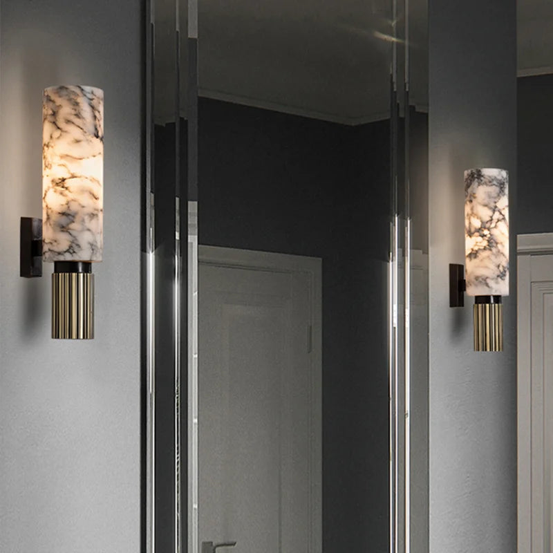 Natural Marble LED Wall Sconce - detail view