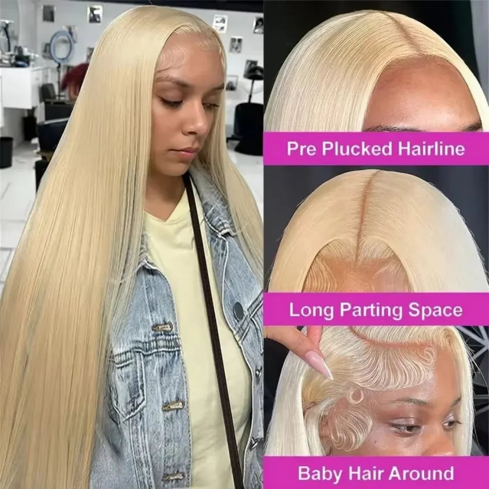 #613 Blonde Straight HD Lace Frontal Wig - alternate view