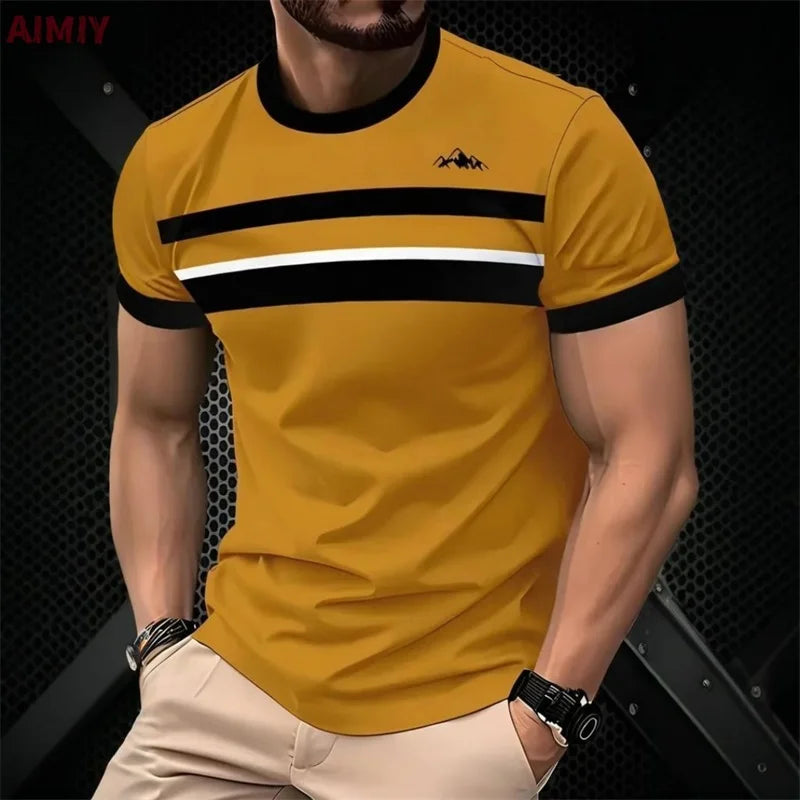 Men's Striped Printed T-Shirt