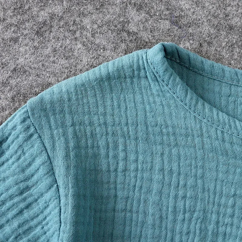 Kids' Cotton Linen Two-Piece Summer Set - detail view