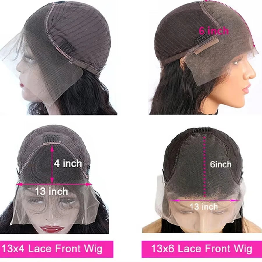 HD Transparent Lace Front Wig – Natural Black Body Wave Human Hair, 180% Density