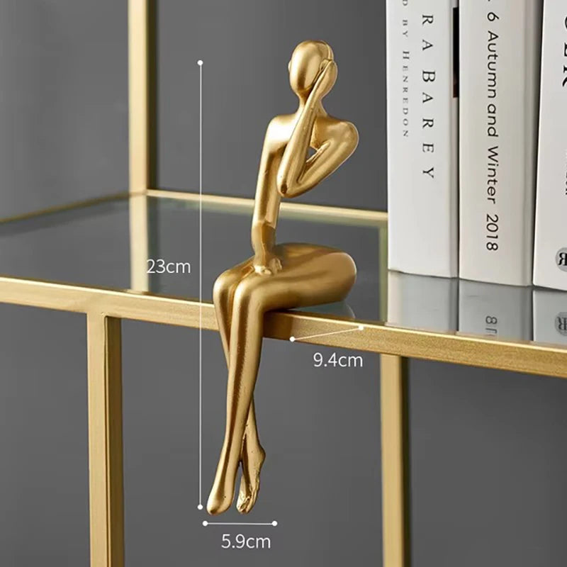 Abstract Golden Resin Figure Ornament