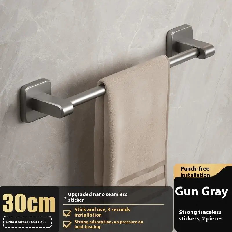 ♥Bathroom Towel Bar/Hook/Towel Rack/Kitchen Rag Rack Wall Mount Shelf Punch Free Bathroom Accessories