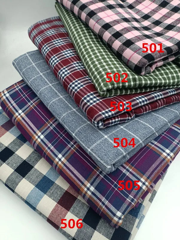 Cotton Twill Plaid Fabric by the Meter