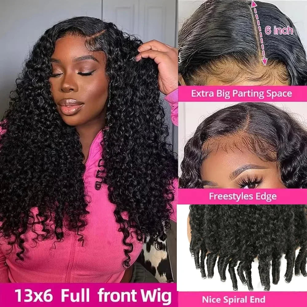 13x4/13x6 HD Lace Frontal Wig – Burmese Curly Human Hair, up to 40"
