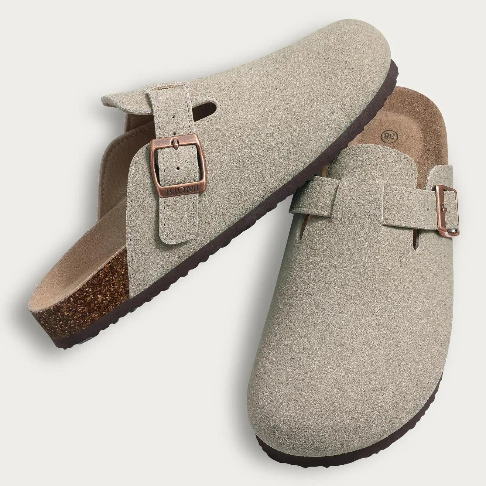 Cork Suede Mules Slippers