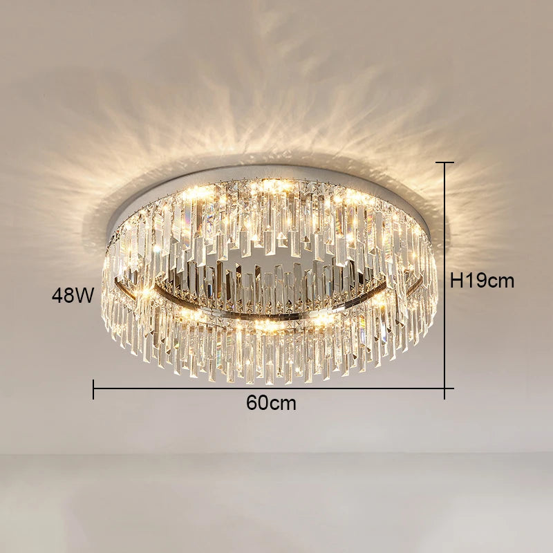Round Crystal Ceiling Lamp